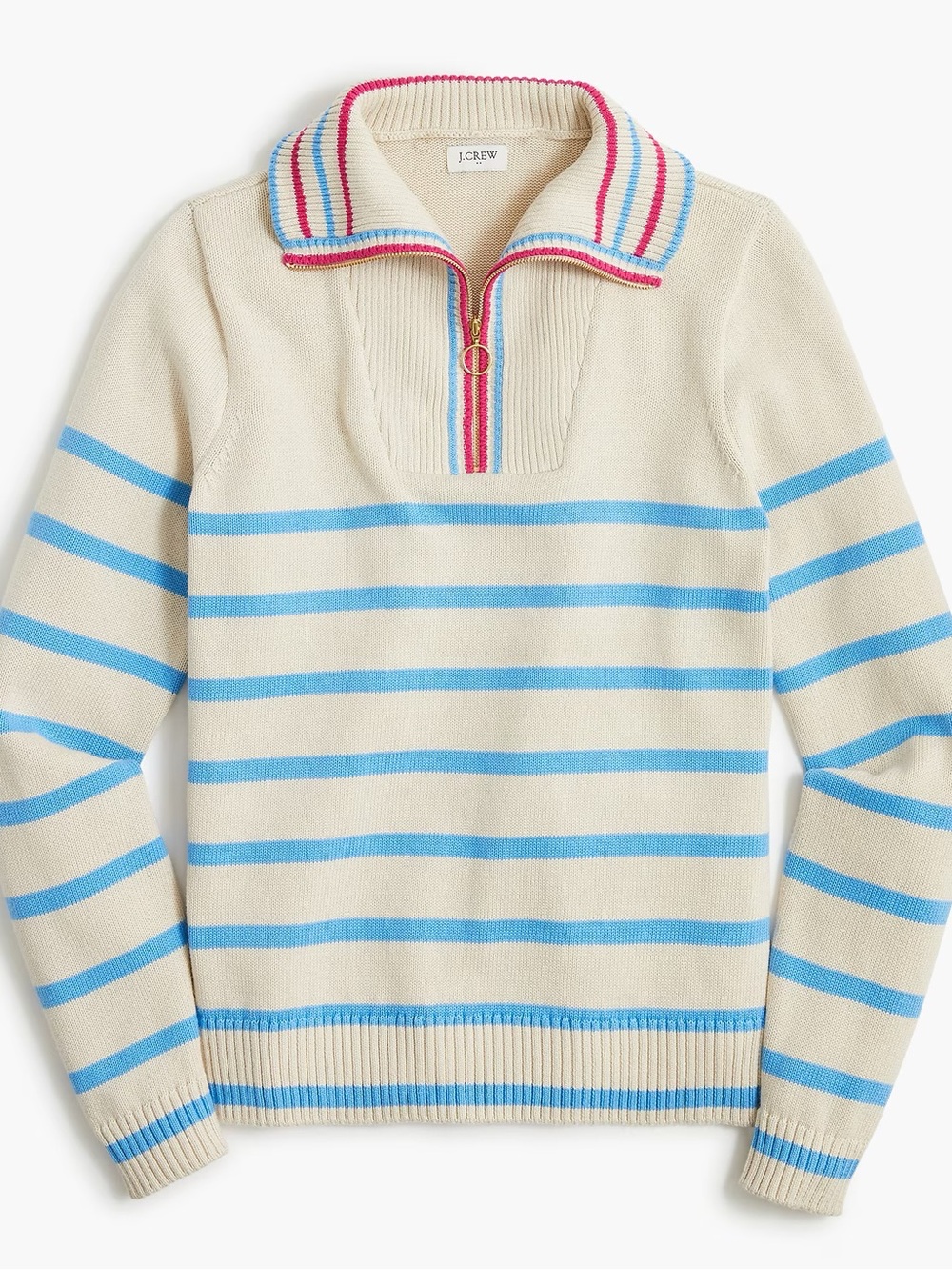 J. Crew Cotton-cashmere pullover sweater in stripe